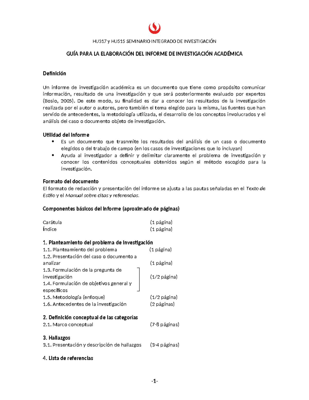 Guía para la elaboración del Informe Académico 202201 GUÍA PARA LA