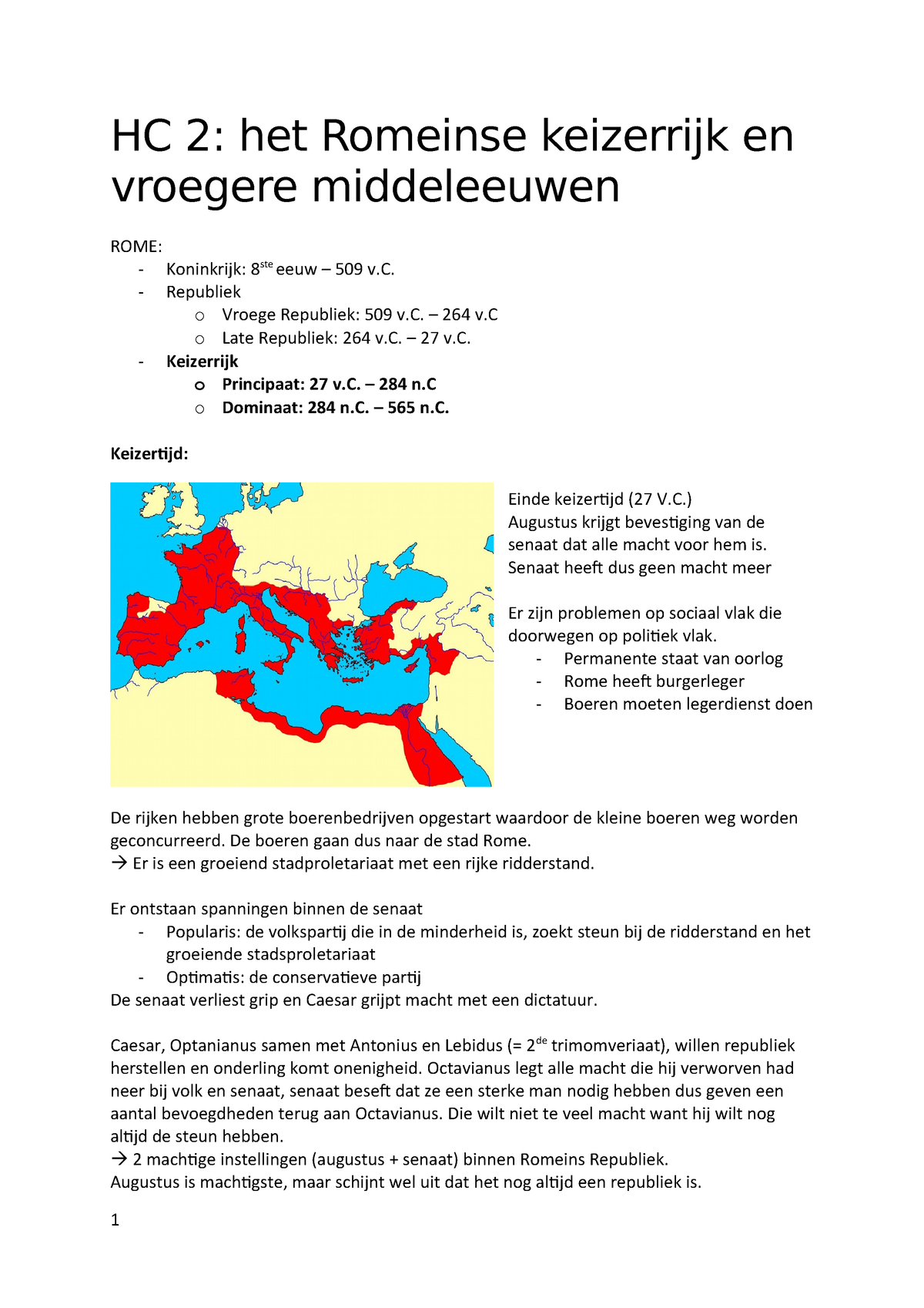 Hc 2 Het Romeinse Keizerrijk En Middeleeuwen Hc Het Romeinse Keizerrijk En Studocu