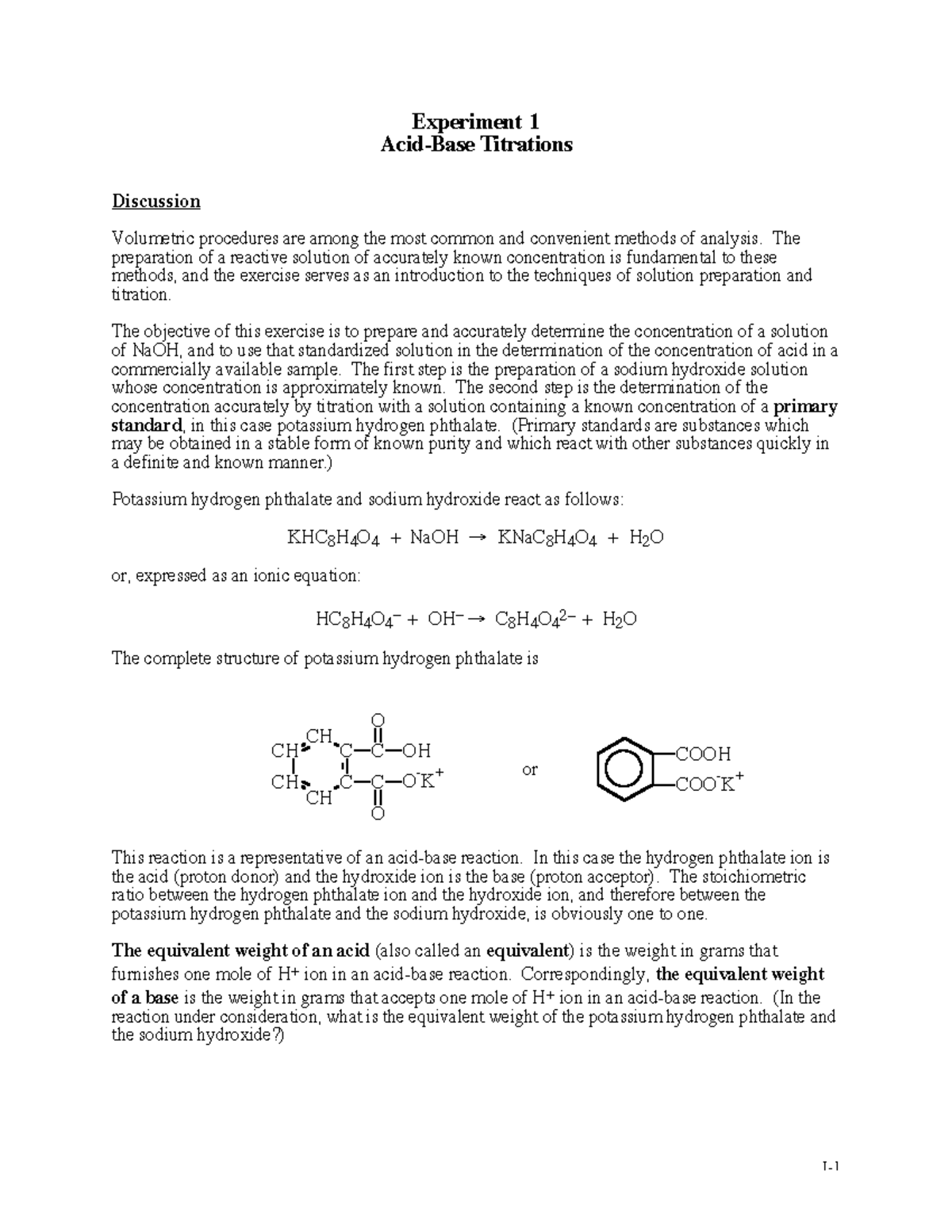 conclusion of acid base titration experiment