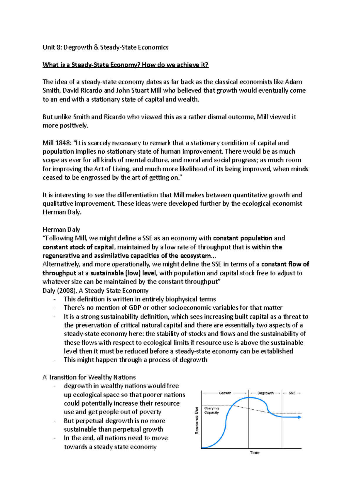 Unit 8 degrowth and steady state economics - Unit 8: Degrowth & Steady ...