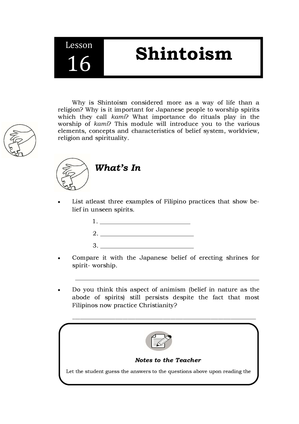 Lesson 16 Shintoism - Diass-Quarter 4 Module 1 To 8 For Humms Grade 11 ...