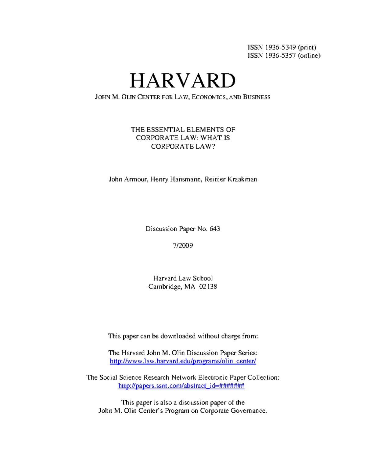 Harvard - Bla Bla Bla - ISSN 1936-5349 (print) ISSN 1936-5357 (online ...