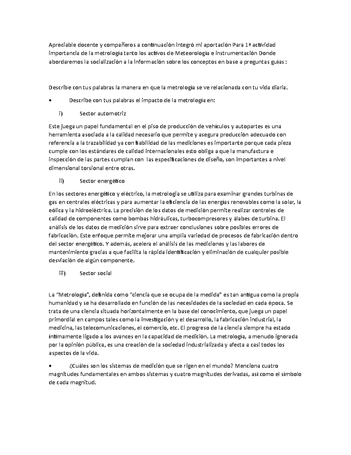 MEI U1 A1 EMJT - ejercicio unidad 1 - Apreciable docente y compañeros a ...