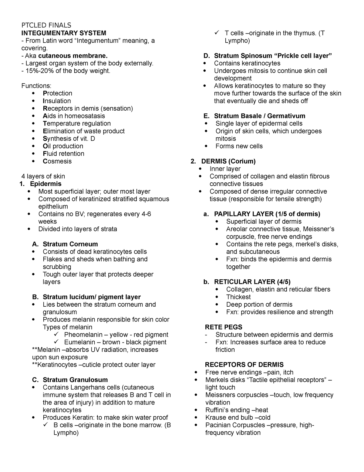 Integumentary Disorders - INTEGUMENTARY SYSTEM From Latin word ...