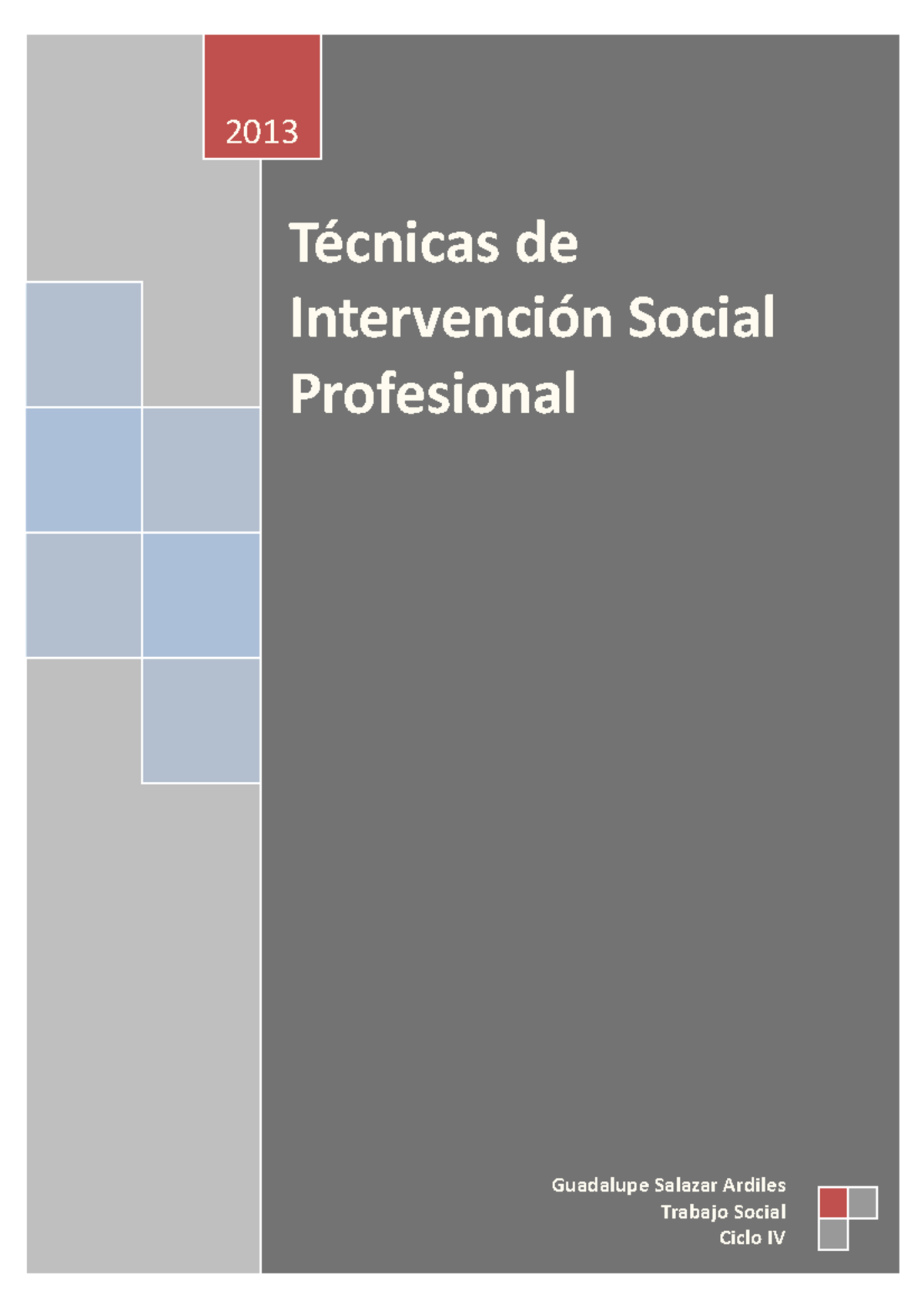 Tecnicas De Intervencion Social Trabajo Técnicas De Intervención