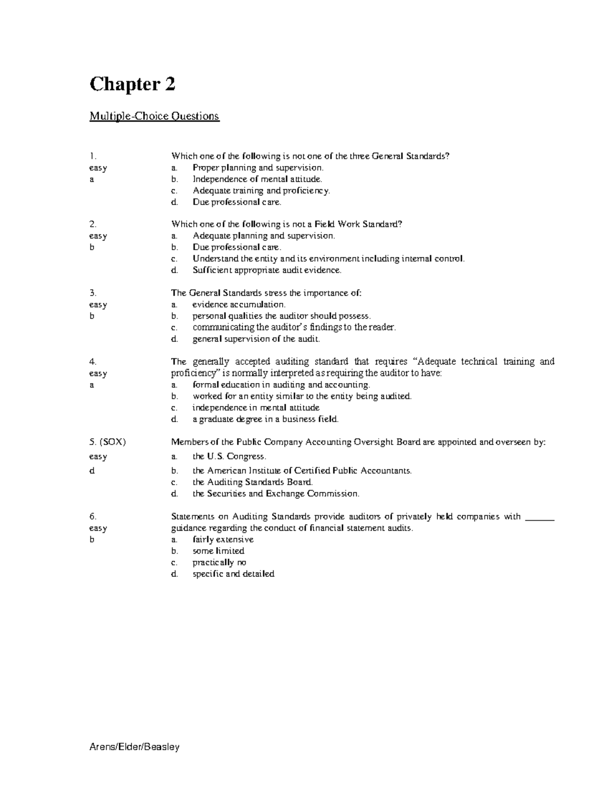 Chapter 2 Final - Auditing And Assurance Test Bank Ch2 - Chapter 2 ...