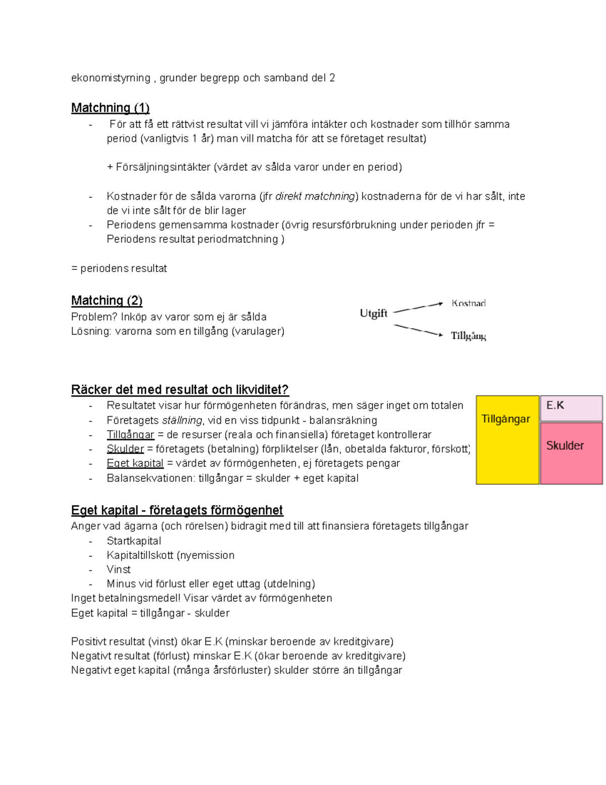 Föreläsning 2 - Grunder Begrepp Och Samband - Ekonomistyrning , Grunder ...