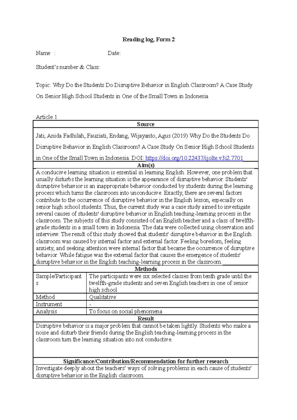 case study of a student disruptive behavior pdf