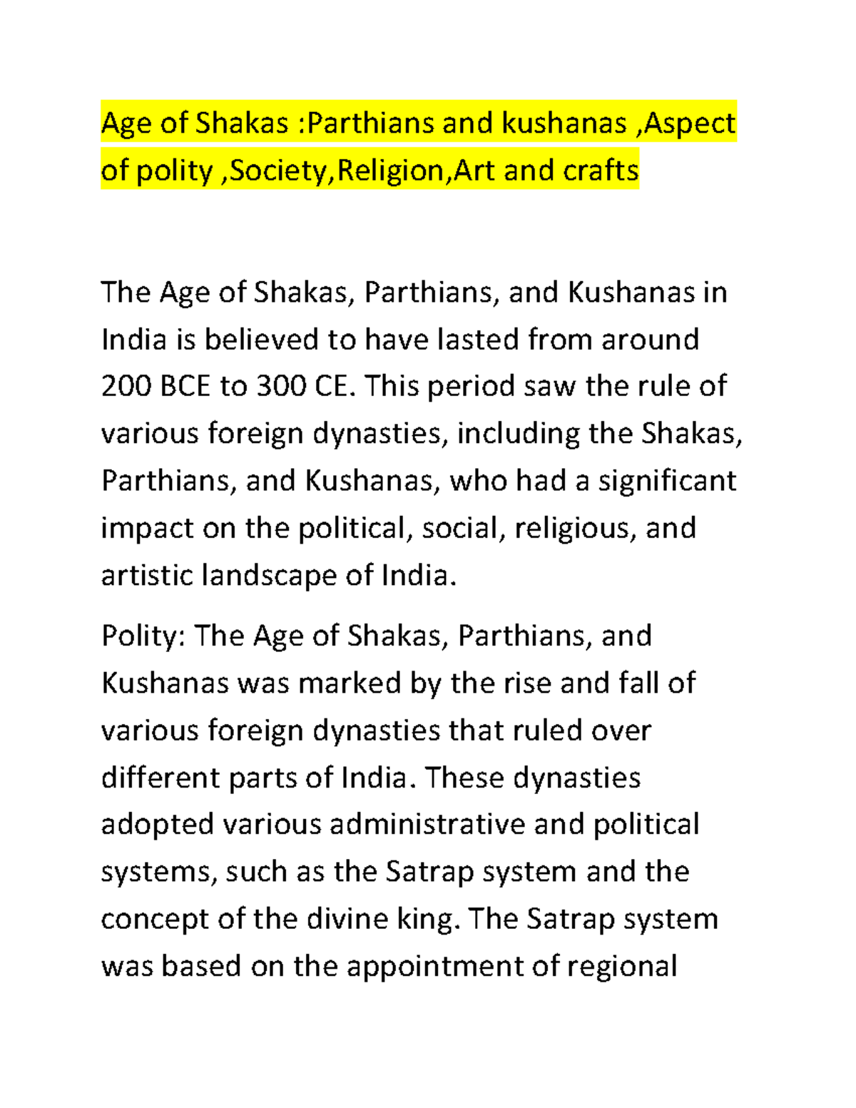 Age Of Shakas - This Period Saw The Rule Of Various Foreign Dynasties ...