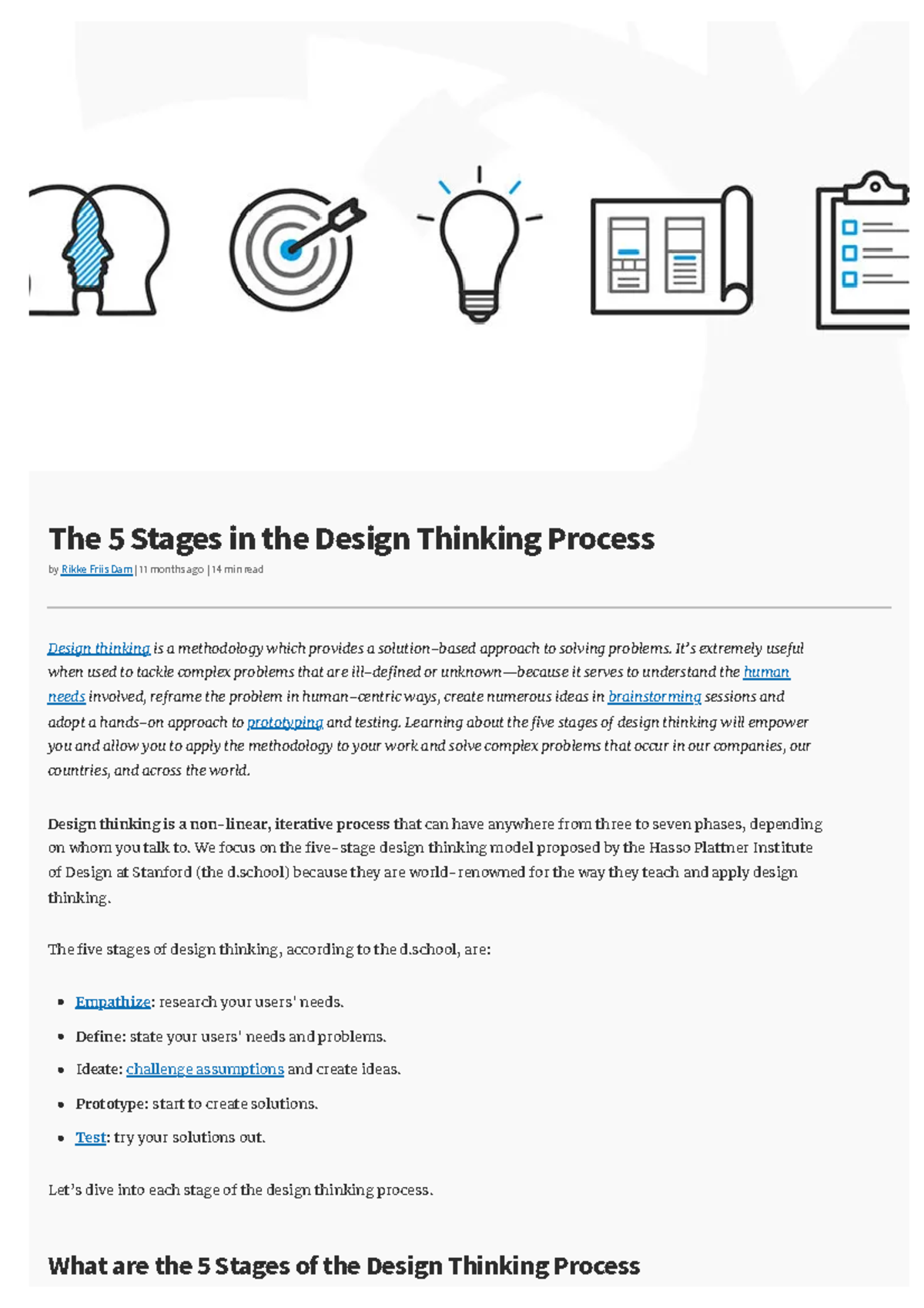 The 5 Stages In The Design Thinking Process It’s Extremely Useful When Used To Tackle Complex