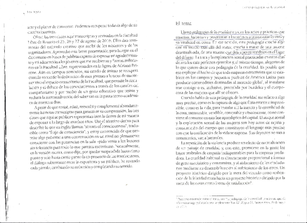 Segato, Rita. Contrapedagogías de la Crueldad. Intro - de la crueldad