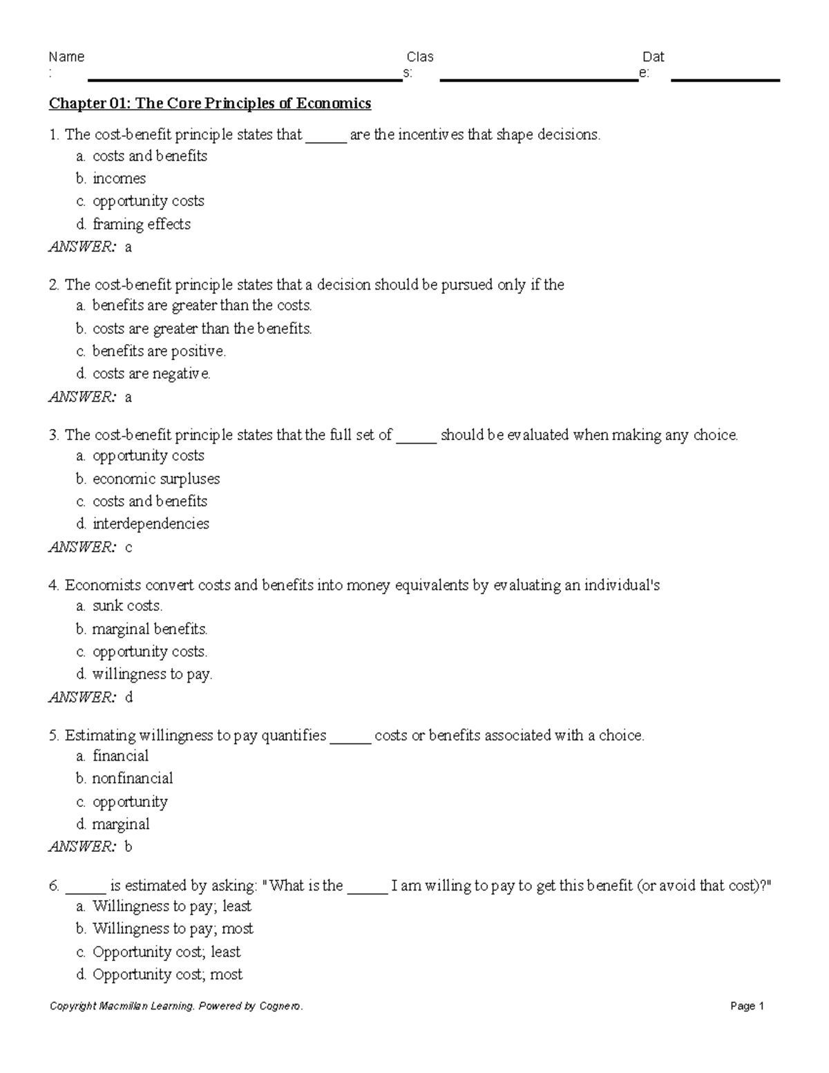 Chapter 01 The Core Principles of Economics - : s: e: Chapter 01: The ...