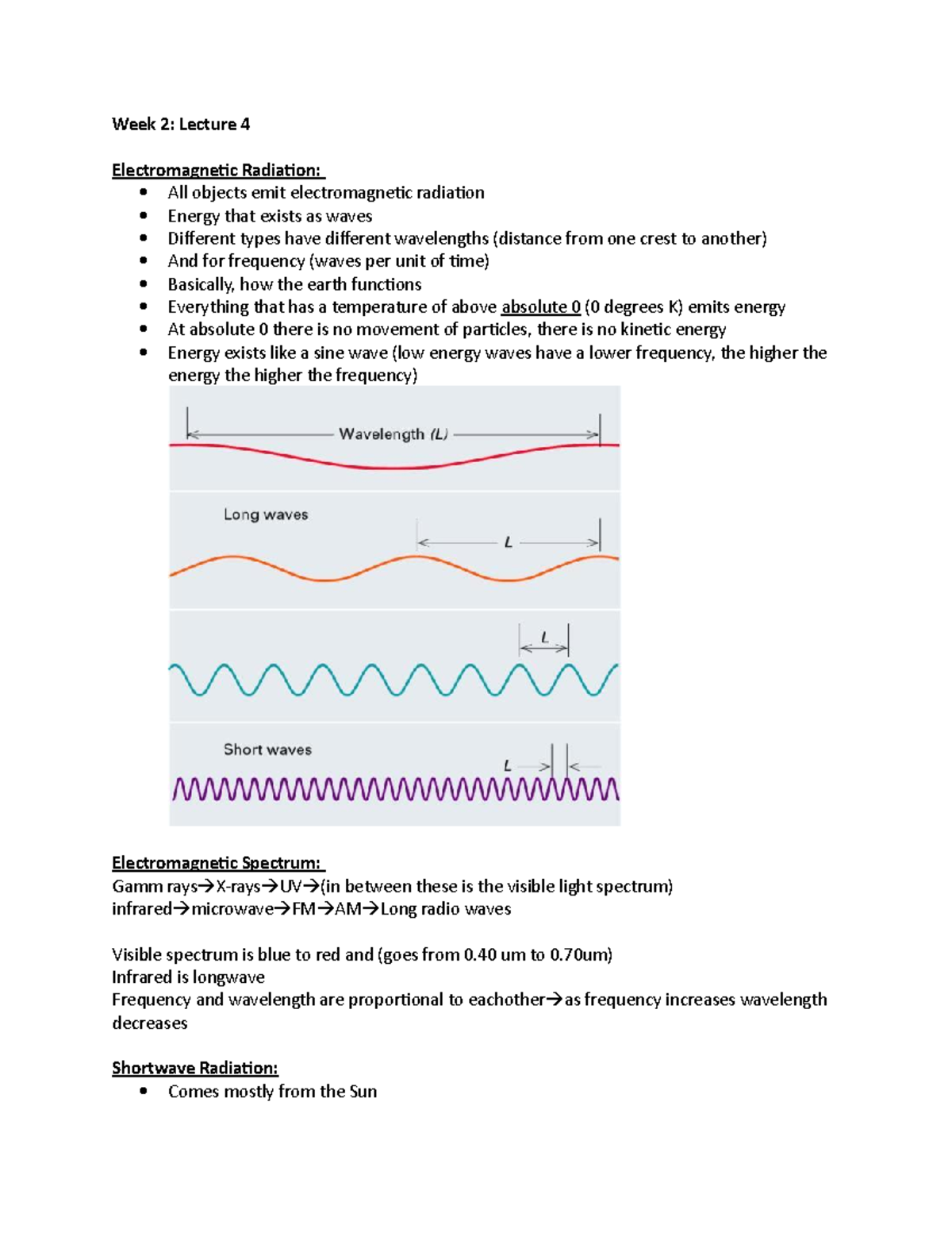 Week 2-GPHY 102 Lecture 4 - Week 2: Lecture 4 Electromagnetic Radiation ...