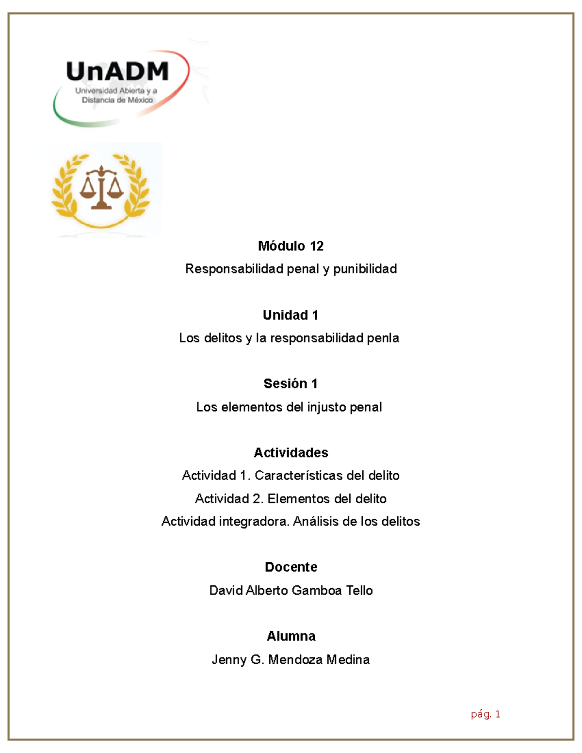 M12 U1 S1 JEMM - mi tarea - Módulo 12 Responsabilidad penal y ...
