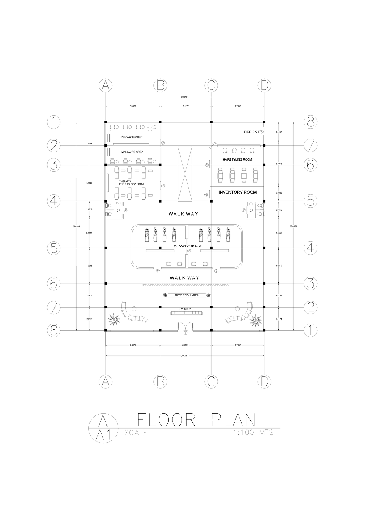 SPA- Floor-PLAN - None - PEDICURE AREA HAIRSTYLING ROOM MASSAGE ROOM ...