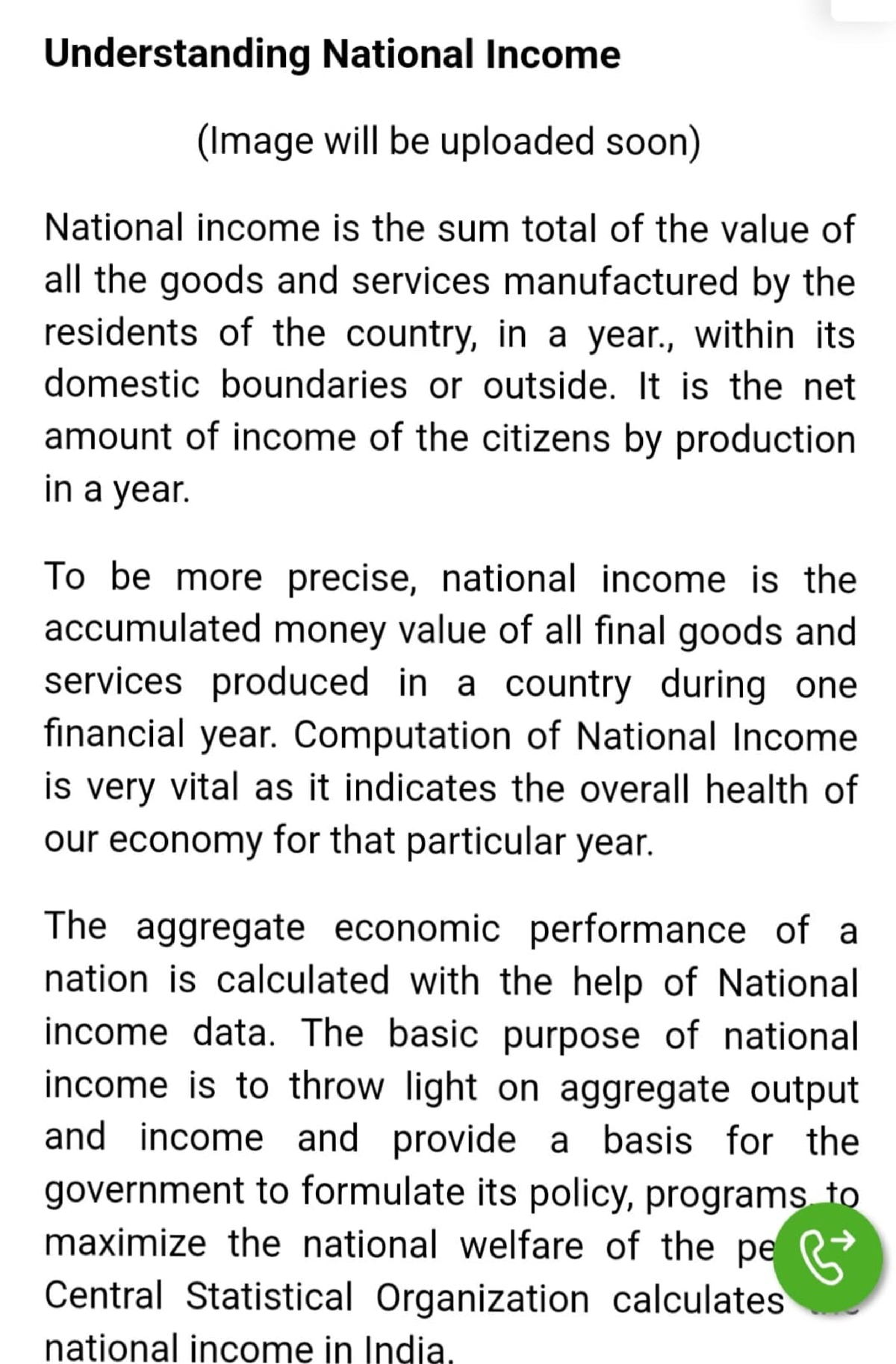 National Income - Notes - Understanding National Income (Image Will Be ...