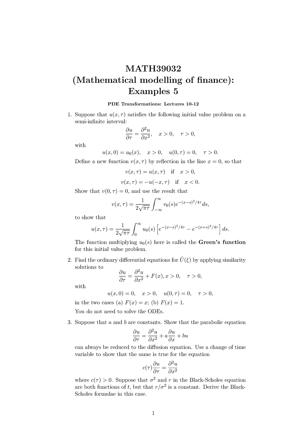 Ex5 - University of Manchester - MATH (Mathematical modelling of ...