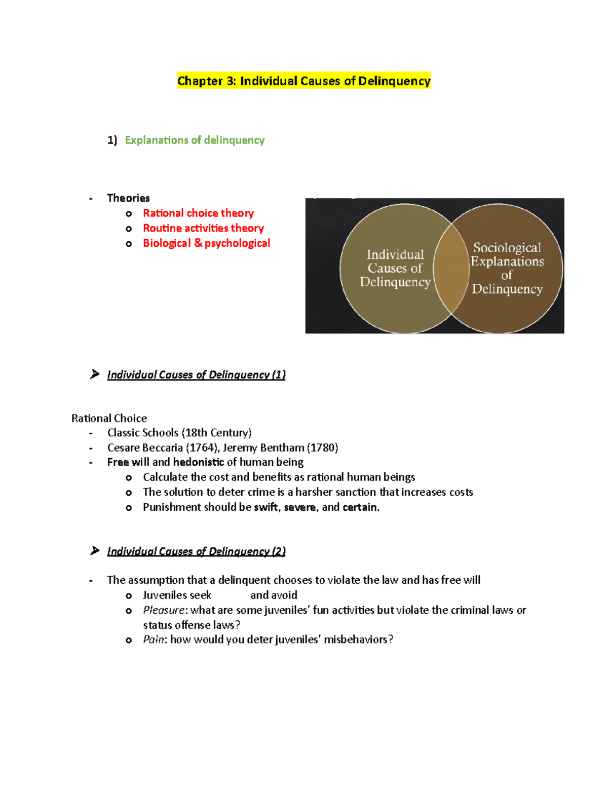 Chap3 CJ - Full Chapter Content Individual Causes Of Delinquency ...