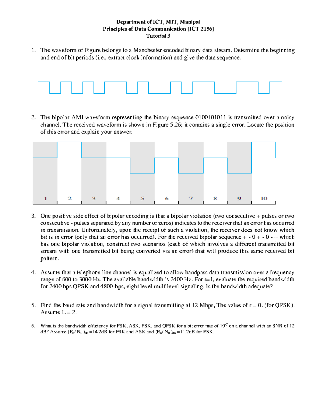 Tutorial 3 - Department of ICT, MIT, Manipal Principles of Data ...