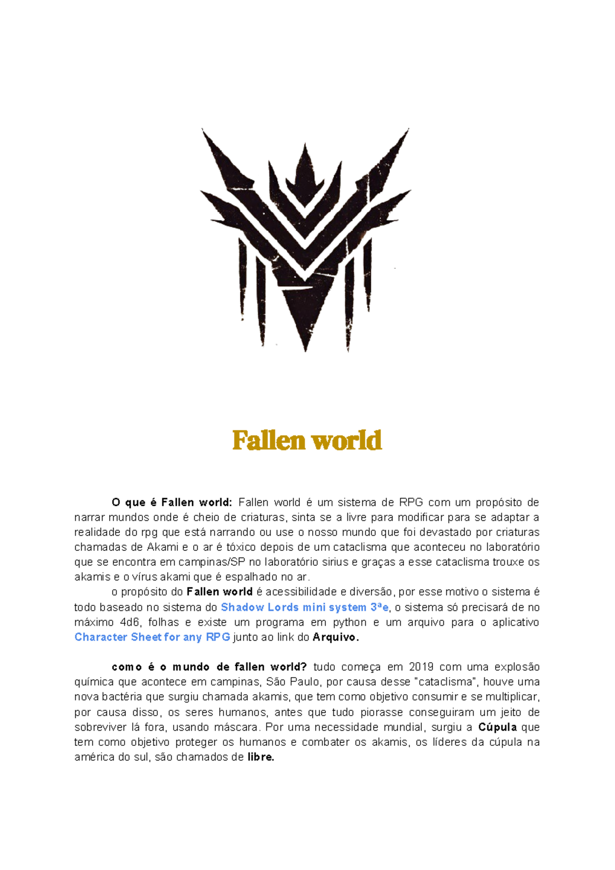 Fallen world - dsssssd - Fallen world O que é Fallen world: Fallen ...