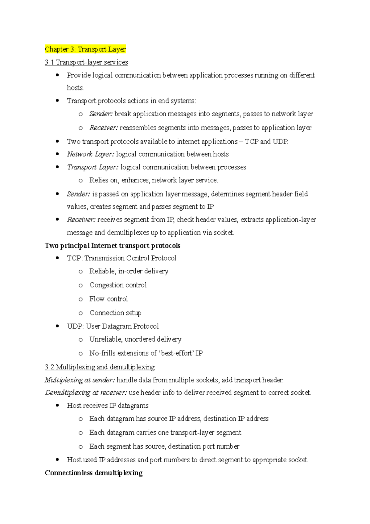 Chapter 3.-Transport Layerdocx - Chapter 3: Transport Layer 3 Transport ...