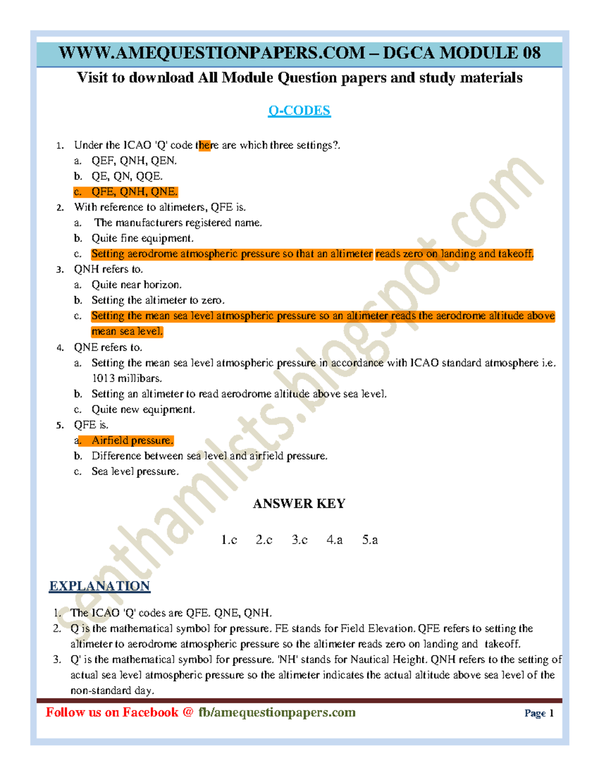 Q Codes for module 8 aerodynamics for aviation enthusiasts Easa part