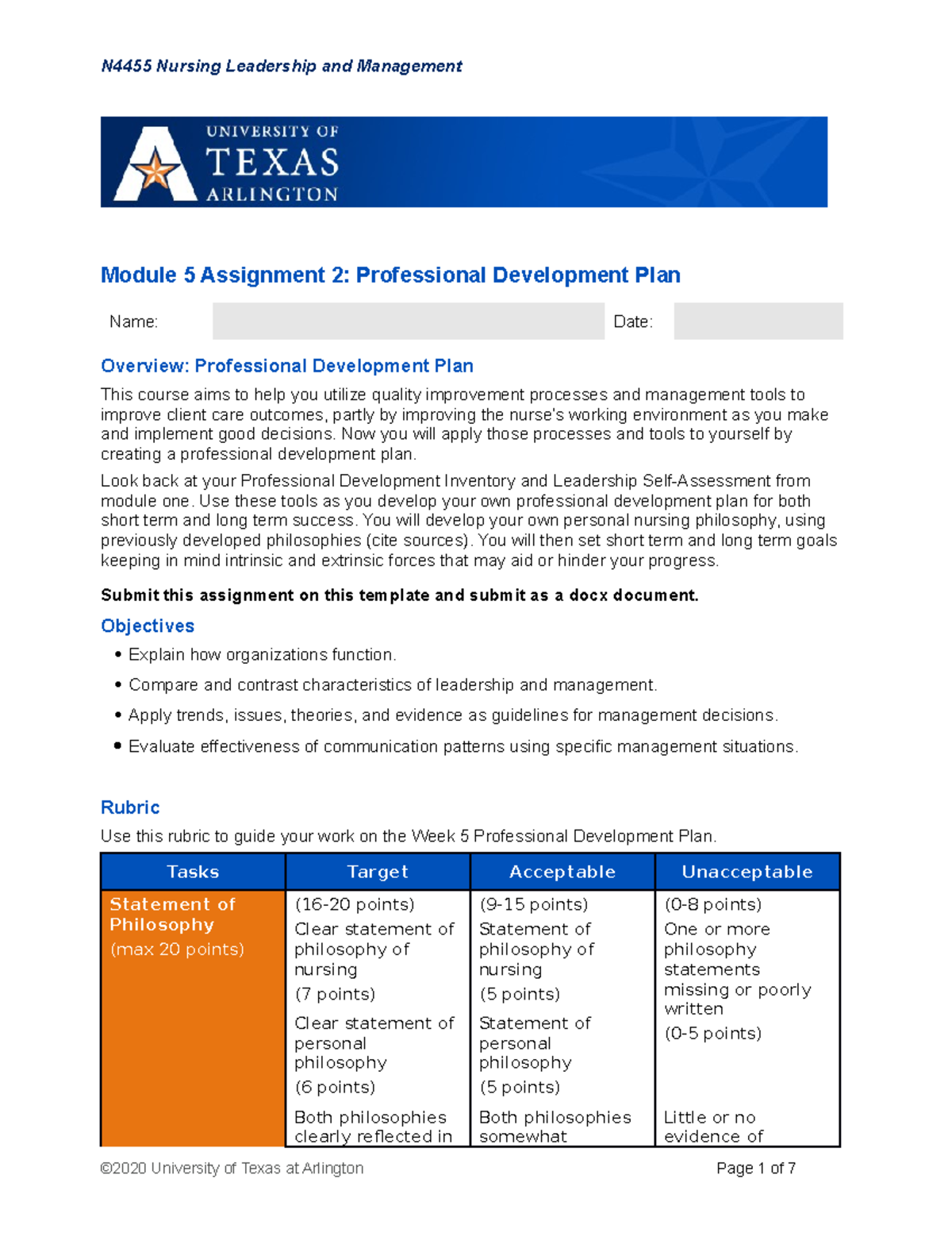 module 5 assignment 2 professional development plan