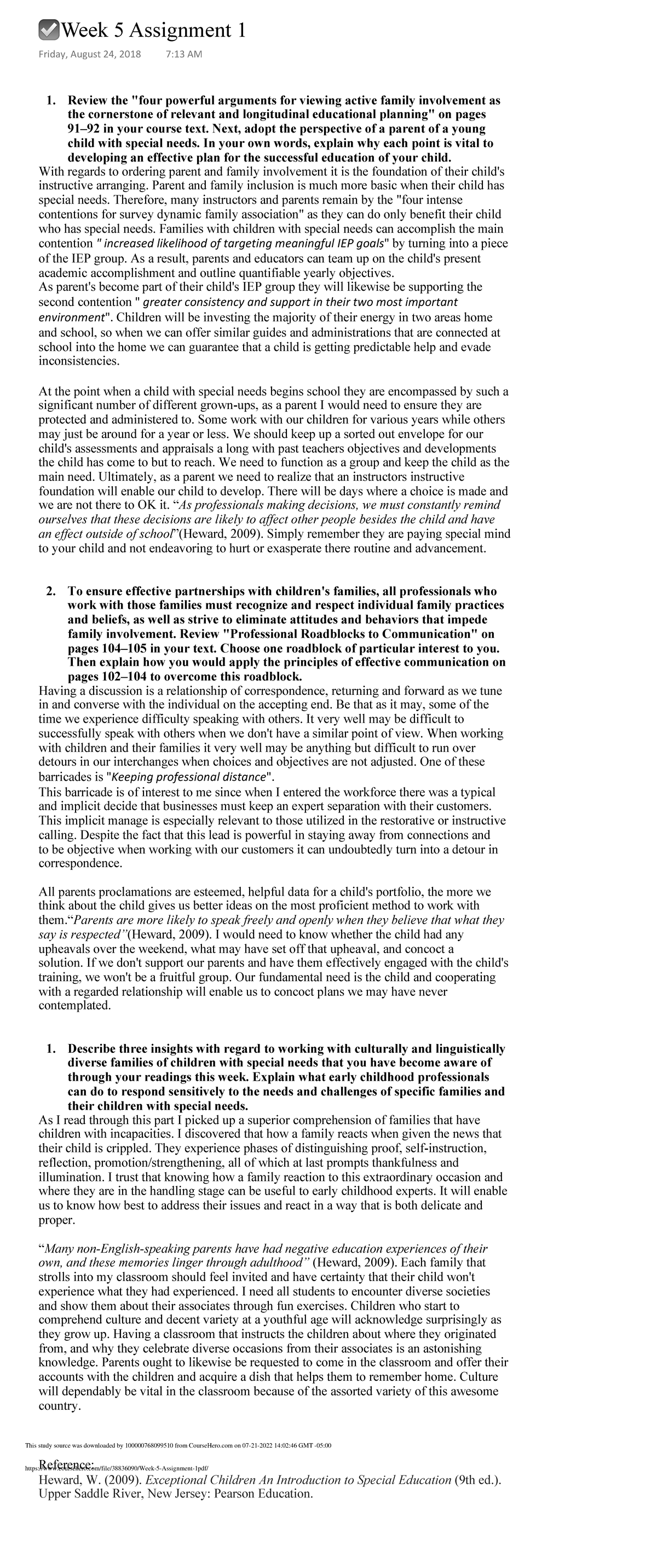 Week 5 Assignment 1 - Review the "four powerful arguments for viewing ...