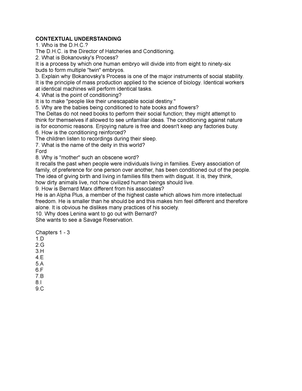 Answer KEY Chapters 1-2-3-4(answer Key) - CONTEXTUAL UNDERSTANDING 1 ...