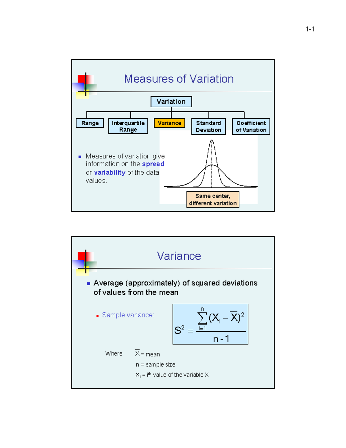 Session-3 - class notes session 3 - Same center, different variation ...