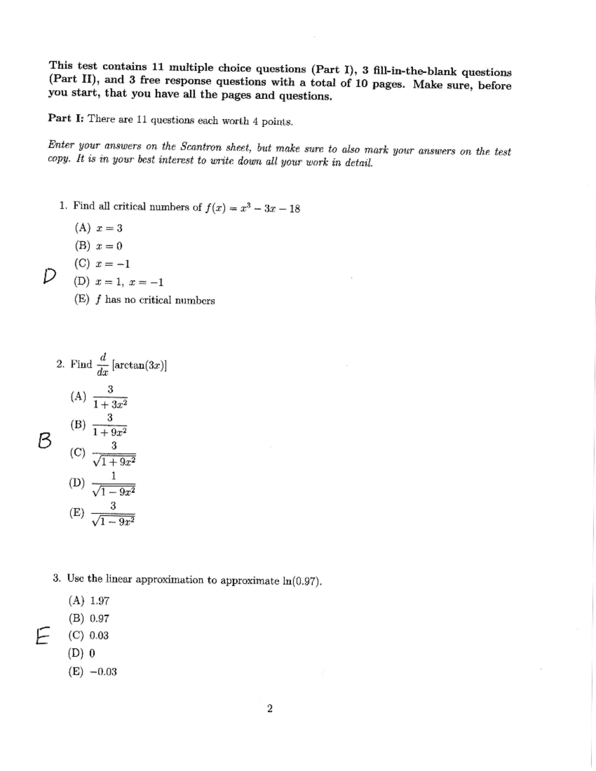 Exam+2+2+Solutions+2019 FS - This test contains 1I- multiple choice ...