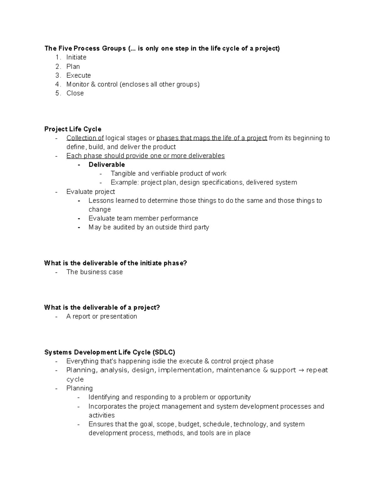 9 14 Project Initiation-2 - The Five Process Groups (... is only one ...