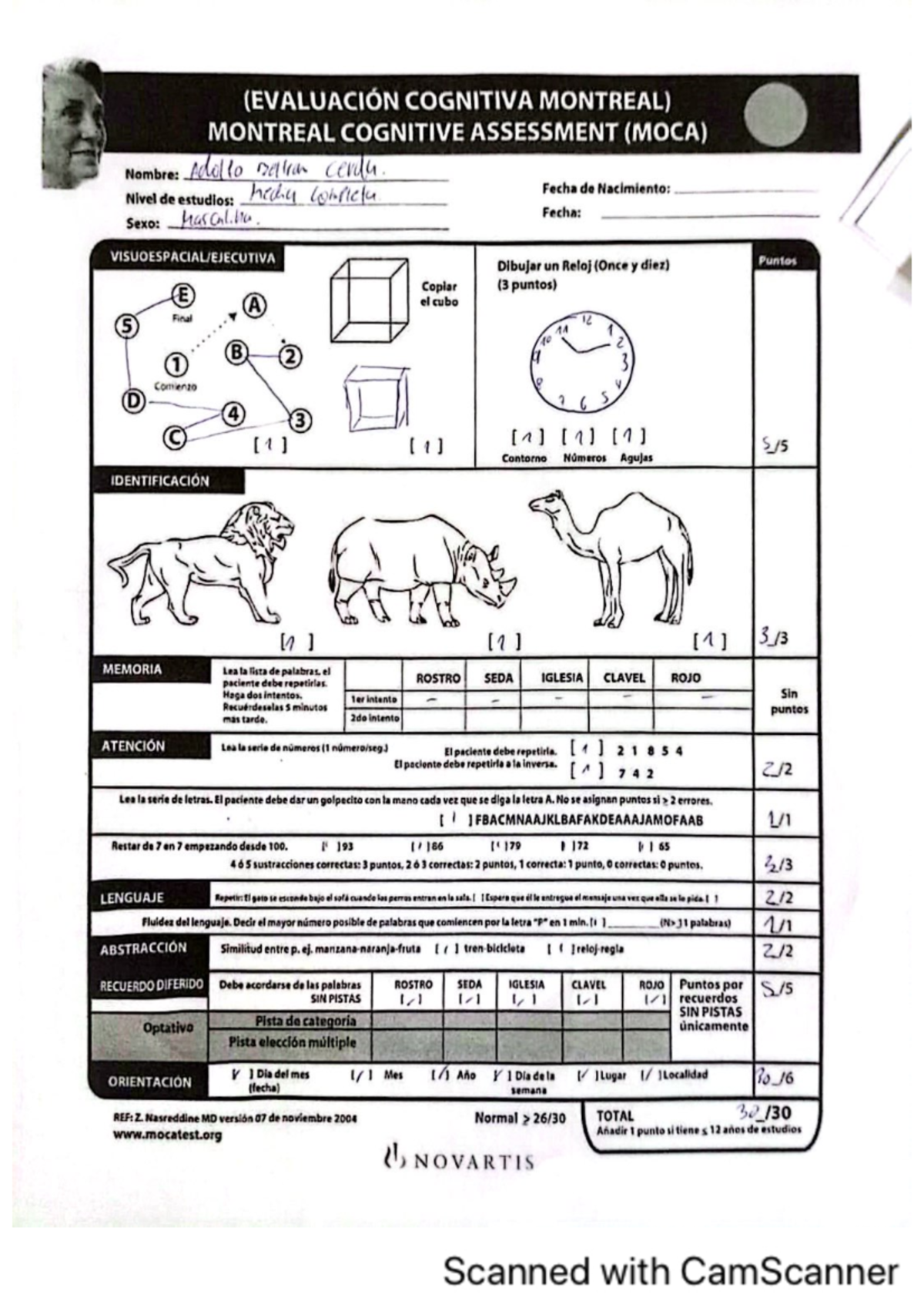 Mo CA Test De Cognici n EVALUACI N COGNITIVA MONTREAL MONTREAL 