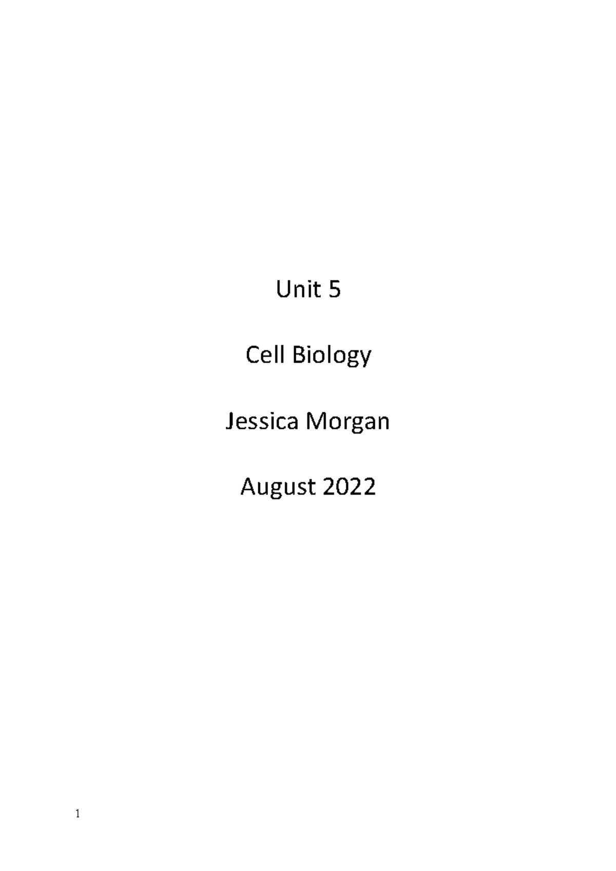 Cell Biology: Structure Cells and Comparison - Studocu