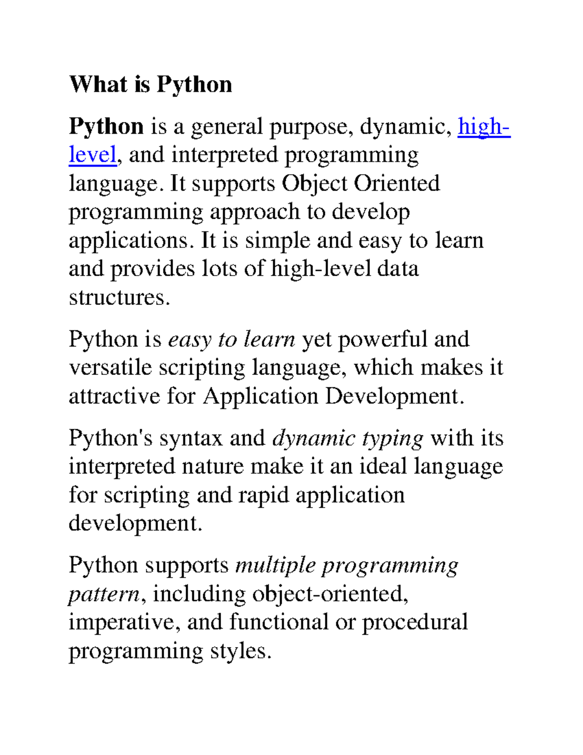 What is Python - about paython - What is Python Python is a general ...