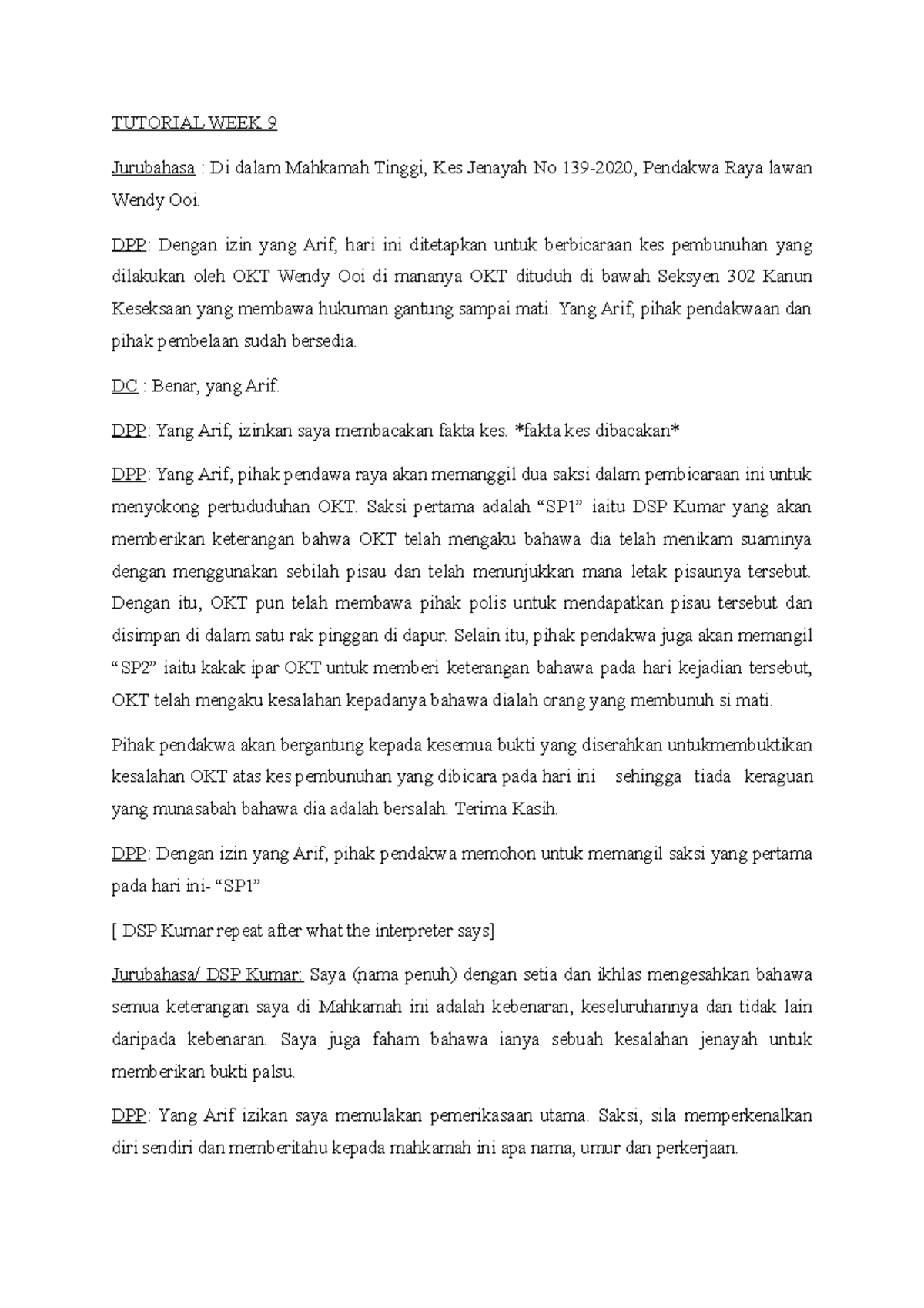 Tutorial Week 9 Civil Procedure Ii Mmu Studocu
