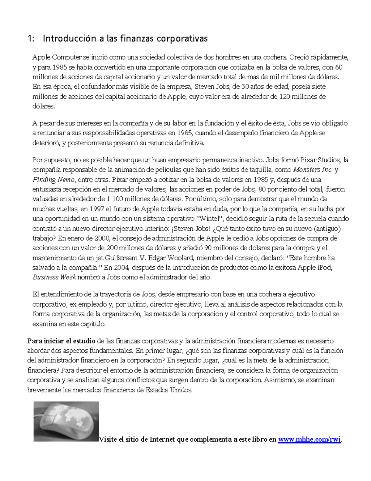 Cap 1 Introduccion a las Finanzas Corporativas - 1: Introducción a las ...