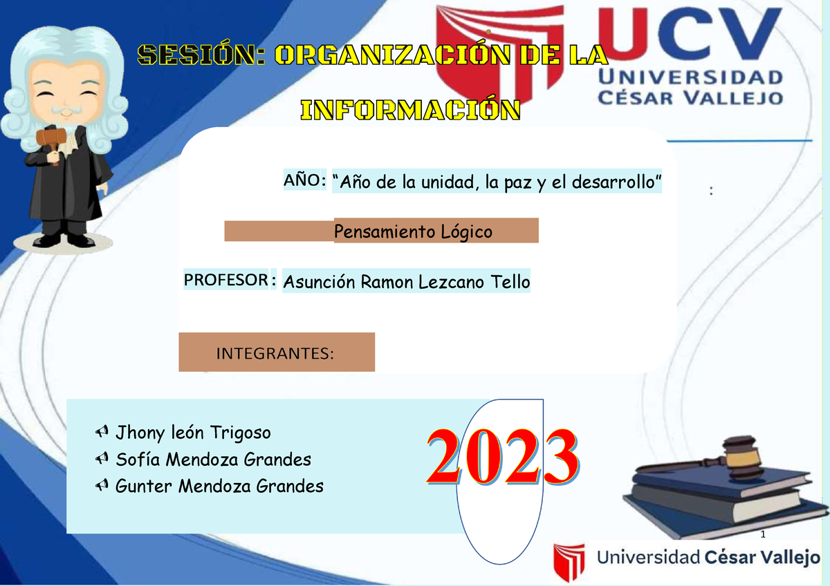 Sesión 3 - Pensamiento Lógico - “Año De La Unidad, La Paz Y El ...