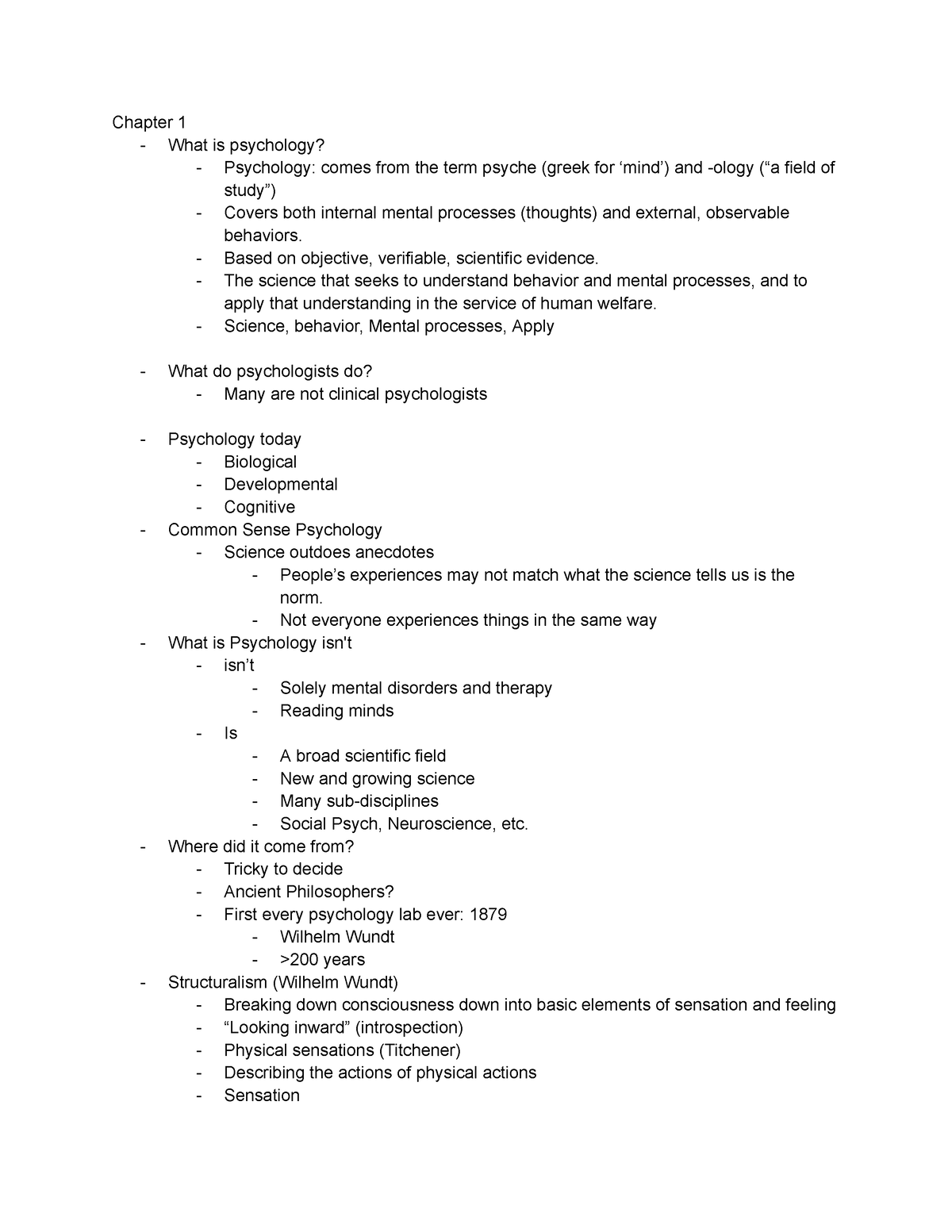 Intro to Psychology - It is psych - Chapter 1 - What is psychology ...