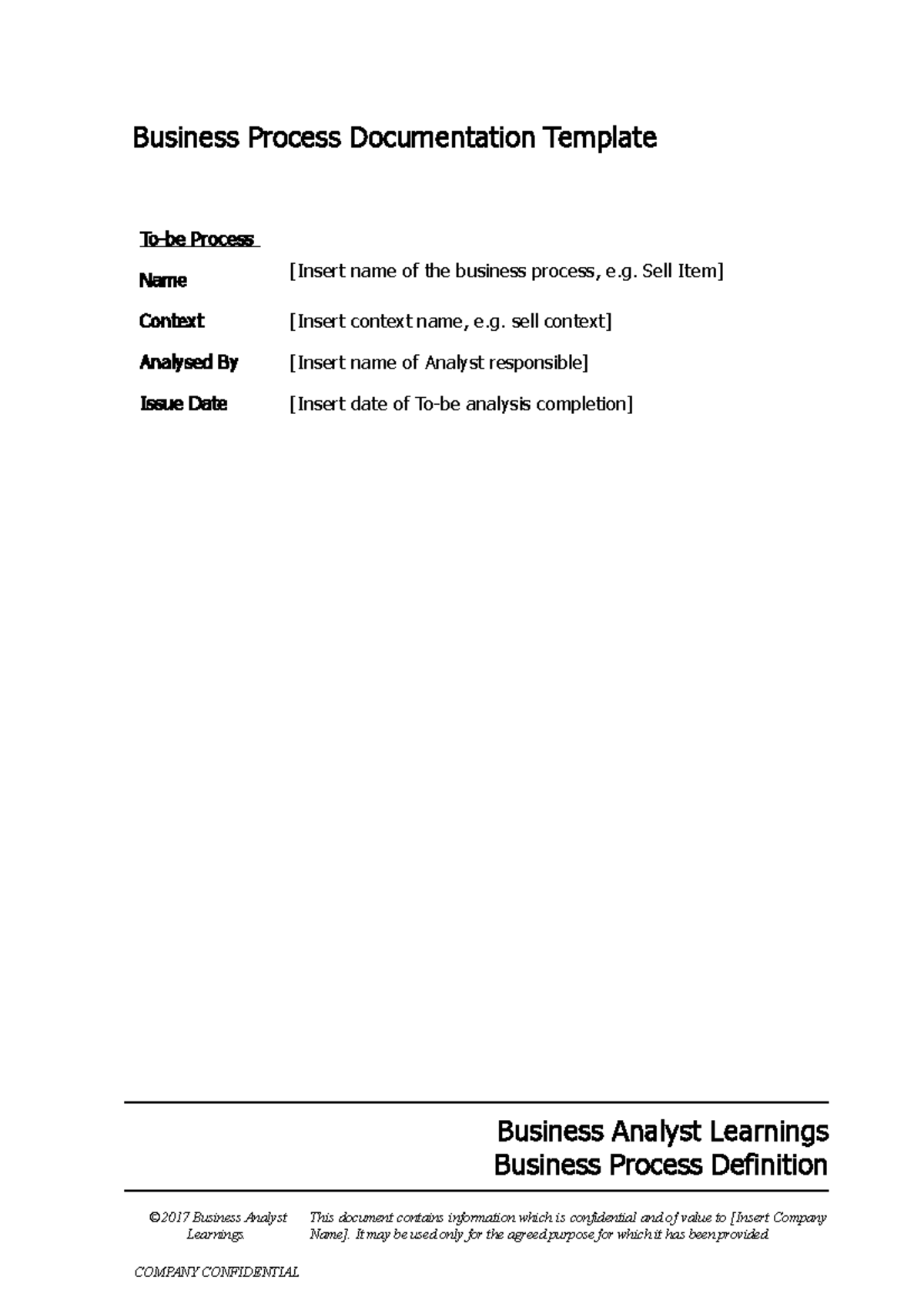 Process Definition Template - Business Process Documentation Template ...