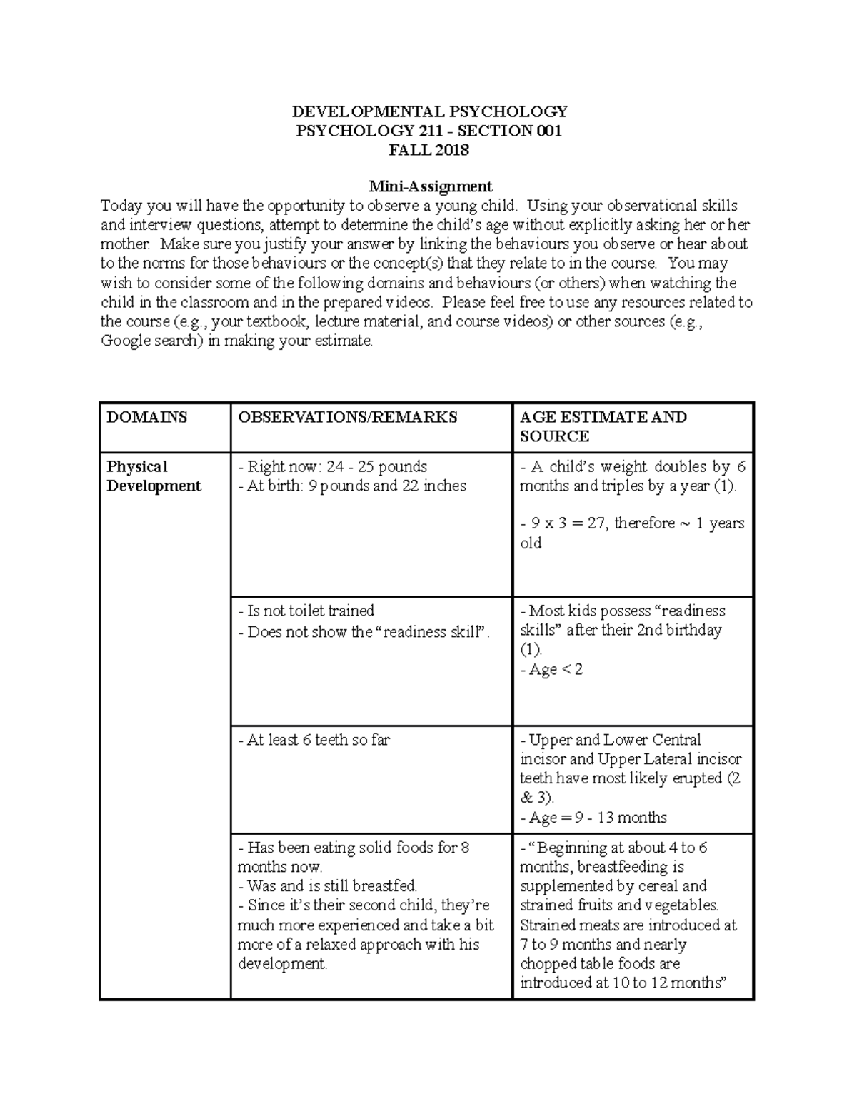 developmental psychology case study assignment