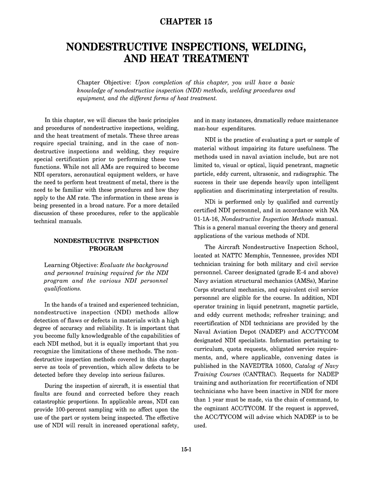 Ch15 Nondestructive Inspections, Welding, AND HEAT Treatment - CHAPTER ...