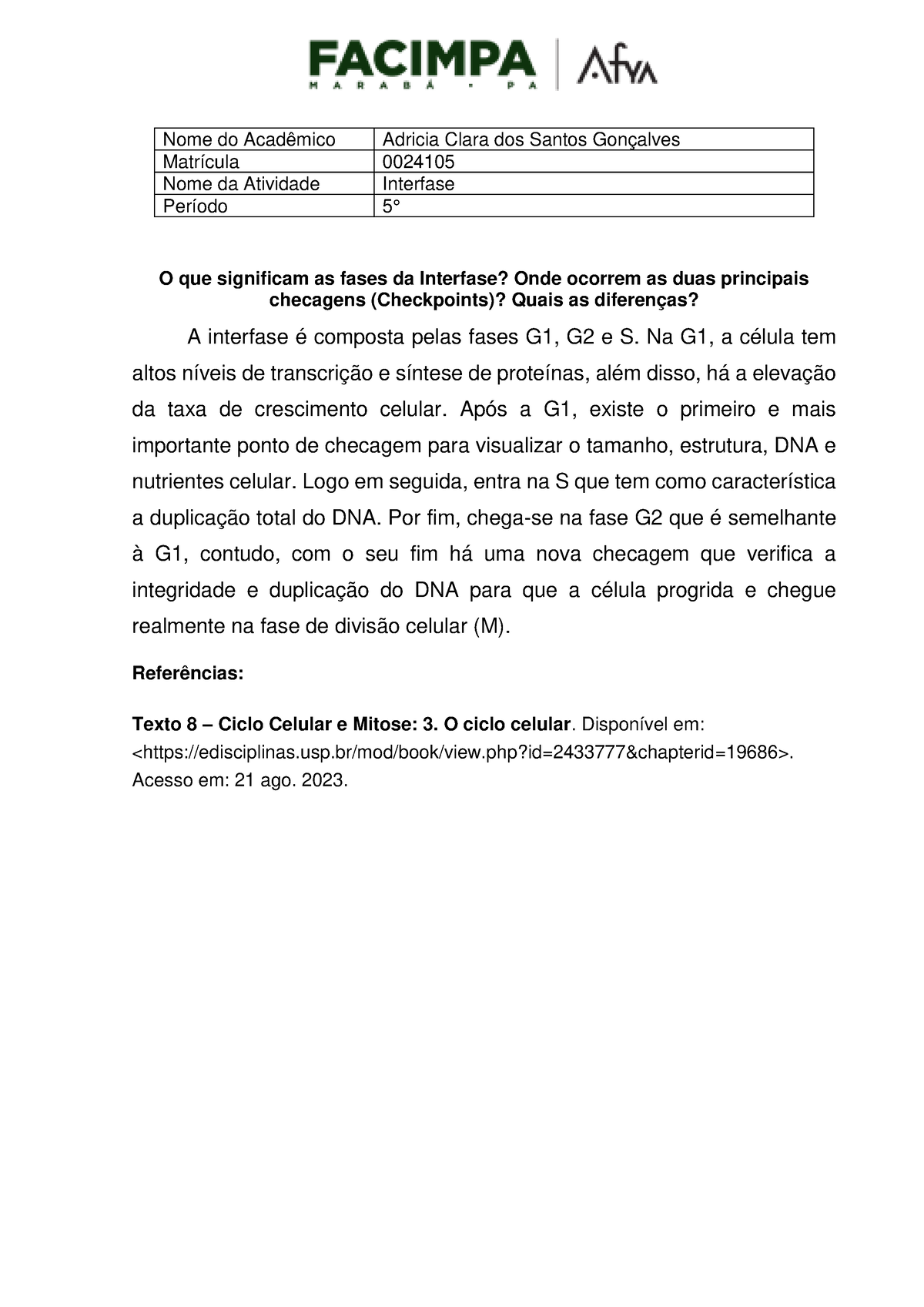 Interfase - Tic Facimpa - O Que Significam As Fases Da Interfase? Onde ...