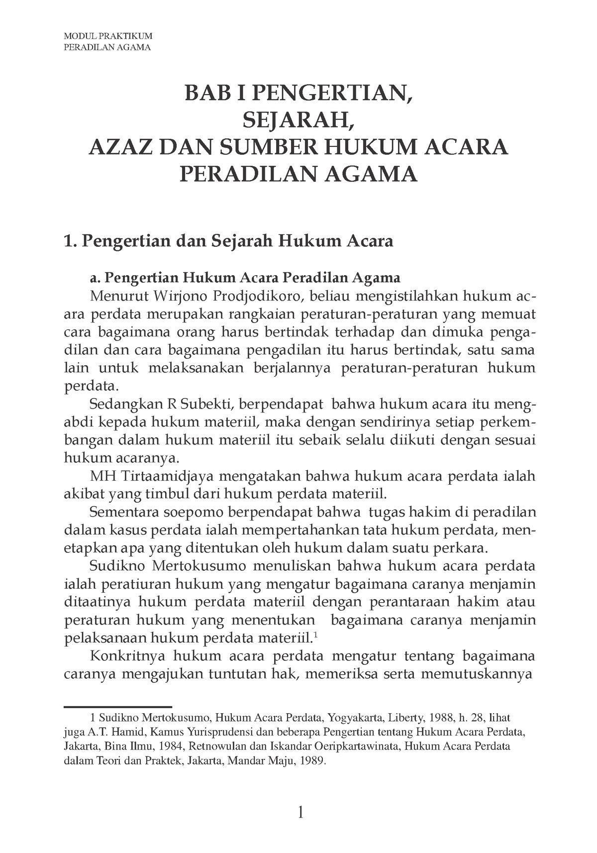 Modul-PPL-Peradilan - Tugas - PERADILAN AGAMA BAB I PENGERTIAN, SEJARAH ...