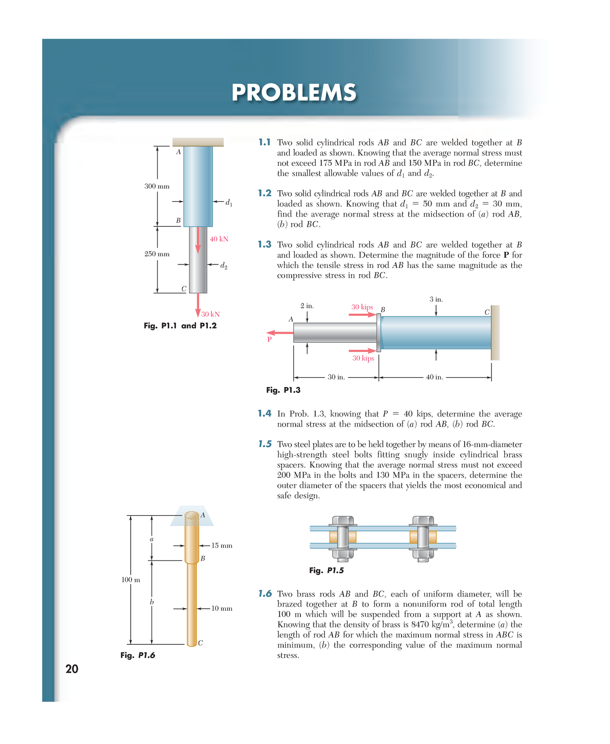 Chapter 1-beer - Examples - PROBLEMS 20 1 Two Solid Cylindrical Rods AB ...