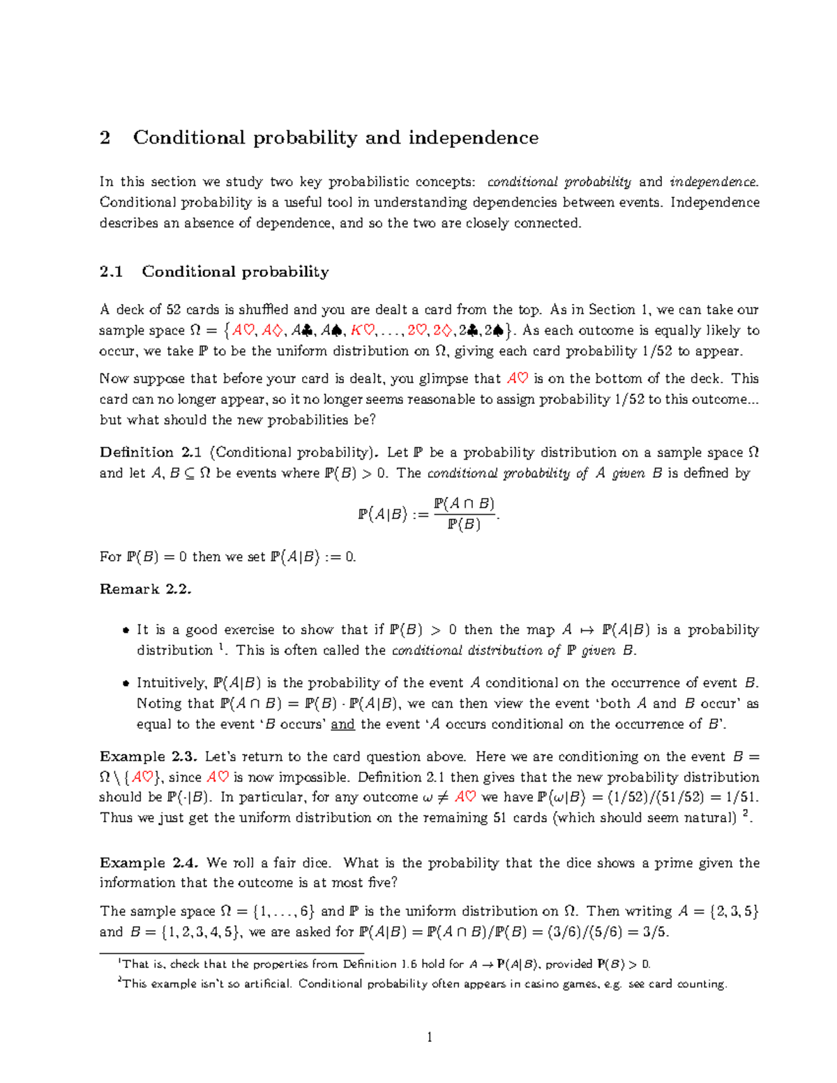 Section 2 - Conditional Probability And Independence - 06 25663 ...