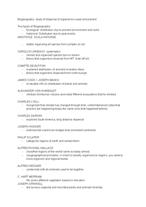 Biogeography Paper #2 - Essay for the second lab report - The Flora and ...