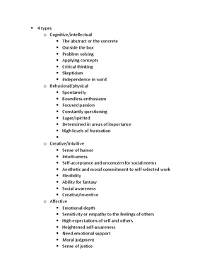 Bright versus Gifted Comparison - The Bright vs. Gifted Comparison: A ...