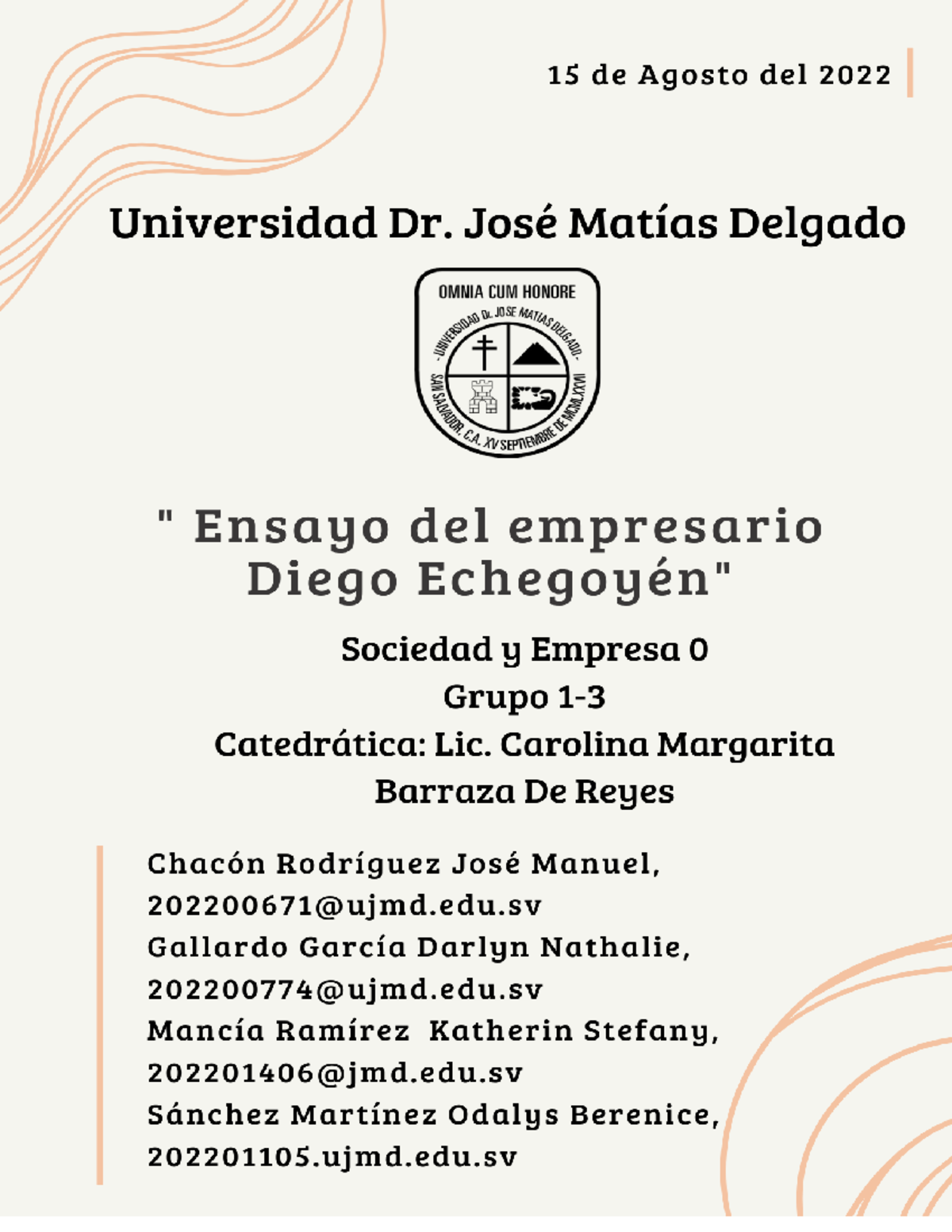 EnsayoDiego Echegoyen Rivera En el presente trabajo se realiza un