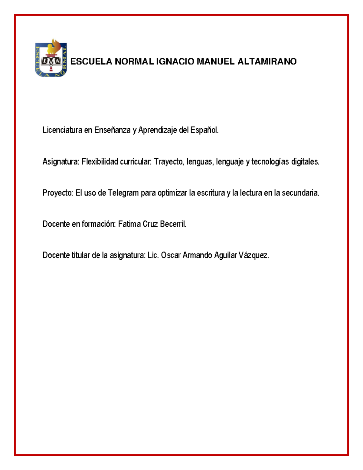 Red social - ESCUELA NORMAL IGNACIO MANUEL ALTAMIRANO Licenciatura en ...